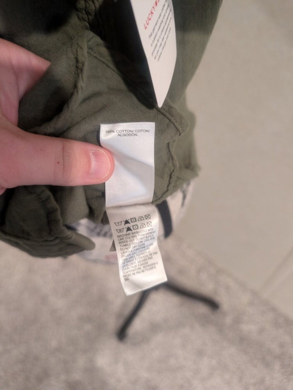NWT Lucky Brand Olive Green Short Double Gauze Utility Button Front Shirt Small - Picture 3 of 8